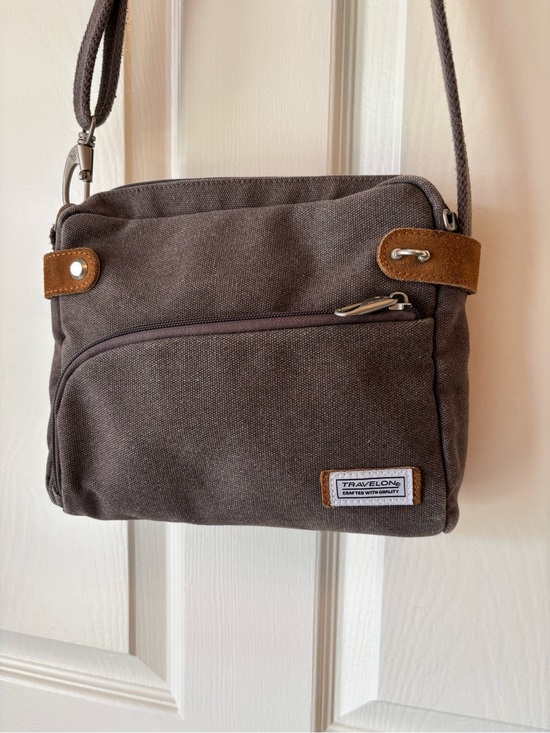 Travelon Handbags - *NWOT* Travelon Brown Canvas Crossbody Bag
